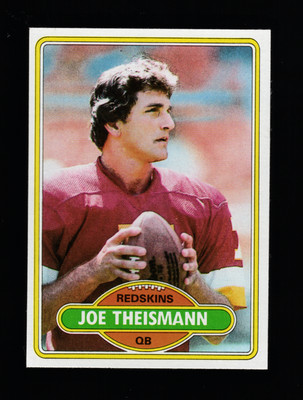 Joe Theismann 1980 Topps #475; AI PREDICTION: 73% EX 5 23% EX-MT 6