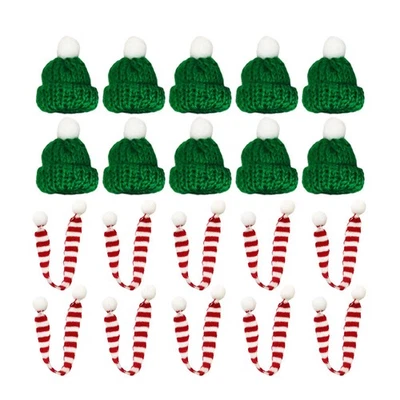 20 Pcs Holiday Decorations Tiny Craft Scarves Hat Christmas Dollschristmas - Image 1 of 4
