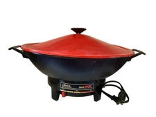 VTG 1984 Sears Counter Craft West Bend Electric Wok 6-Qt Works Well