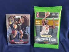 Jackie Young Foil Prizm & Sealed 4 WNBA Card Pack Champion Las Vegas Aces