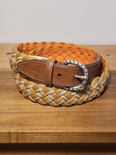 Martin Dingman Size 36 Braided Woven Belt 98009 Silver Buckle