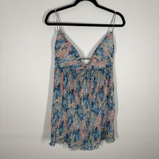 Abercrombie & Fitch Women SP Printed Plisse Ruched Babydoll Mini Dress NWT