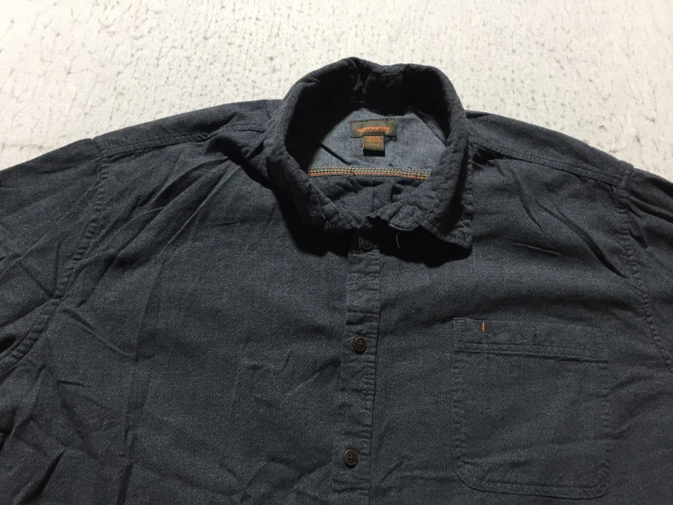 Northwest Territory Button Shirt Mens 3XL Gray Long Sleeve Pocket Collared Soft - Image 2 of 4