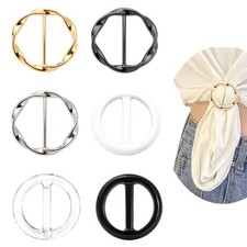 Atoymut 6Pcs Scarf Ring Clip, T-shirt Tie Clips for Women, Small, Multicolor