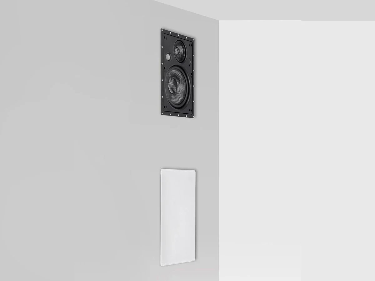 Monoprice 3-Way Carbon Fiber In Wall Speakers - 8 Inch (Pair) W/ Magnetic Grille