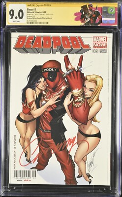 Deadpool 9 (Siege 3) CGC 9.0 Signed J. Scott Campbell Mexico Variant Rare!