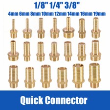 1/8" 1/4" 3/8"Brass Pipe Fitting Hose Barb Tail BSP Male Connector Joint Coupler