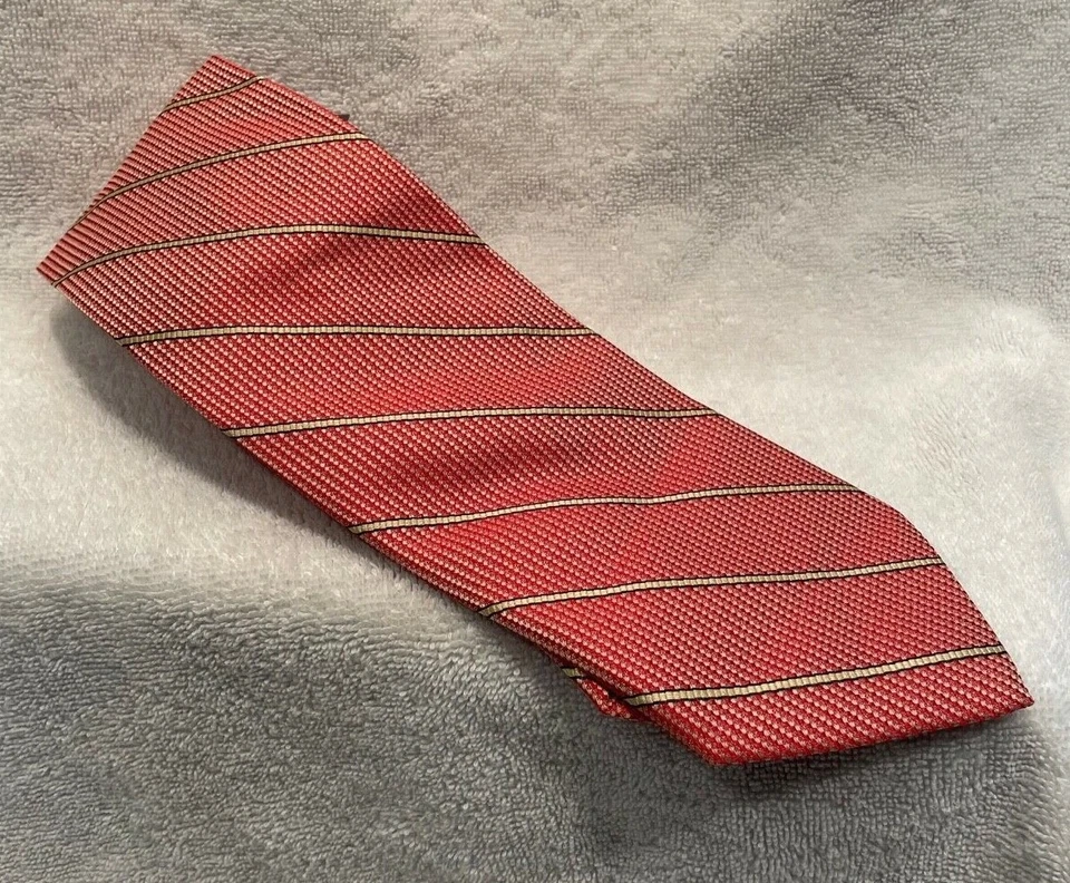 C.C.S. Sarar красный в полоску итальянский сделано дизайнер галстук новый без ЯРЛЫКОВ - Изображение 2 из 3