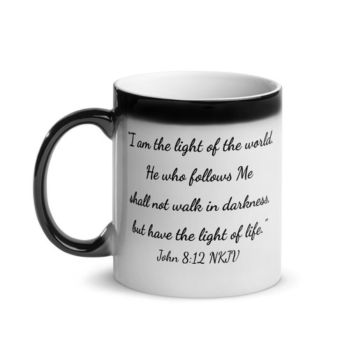 John 8:12 Glossy Color Changing Mug | Jesus Spoke I am the light of the world. | - Picture 2 of 2