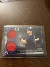 2020 Topps Tribute Dual Relic PURPLE Andrew Benintendi 18/50 Boston Red Sox