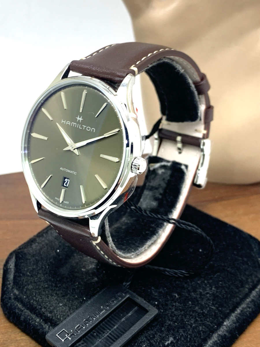 Hamilton Men's Watch H38525561 Swiss Automatic Green Dial Leather