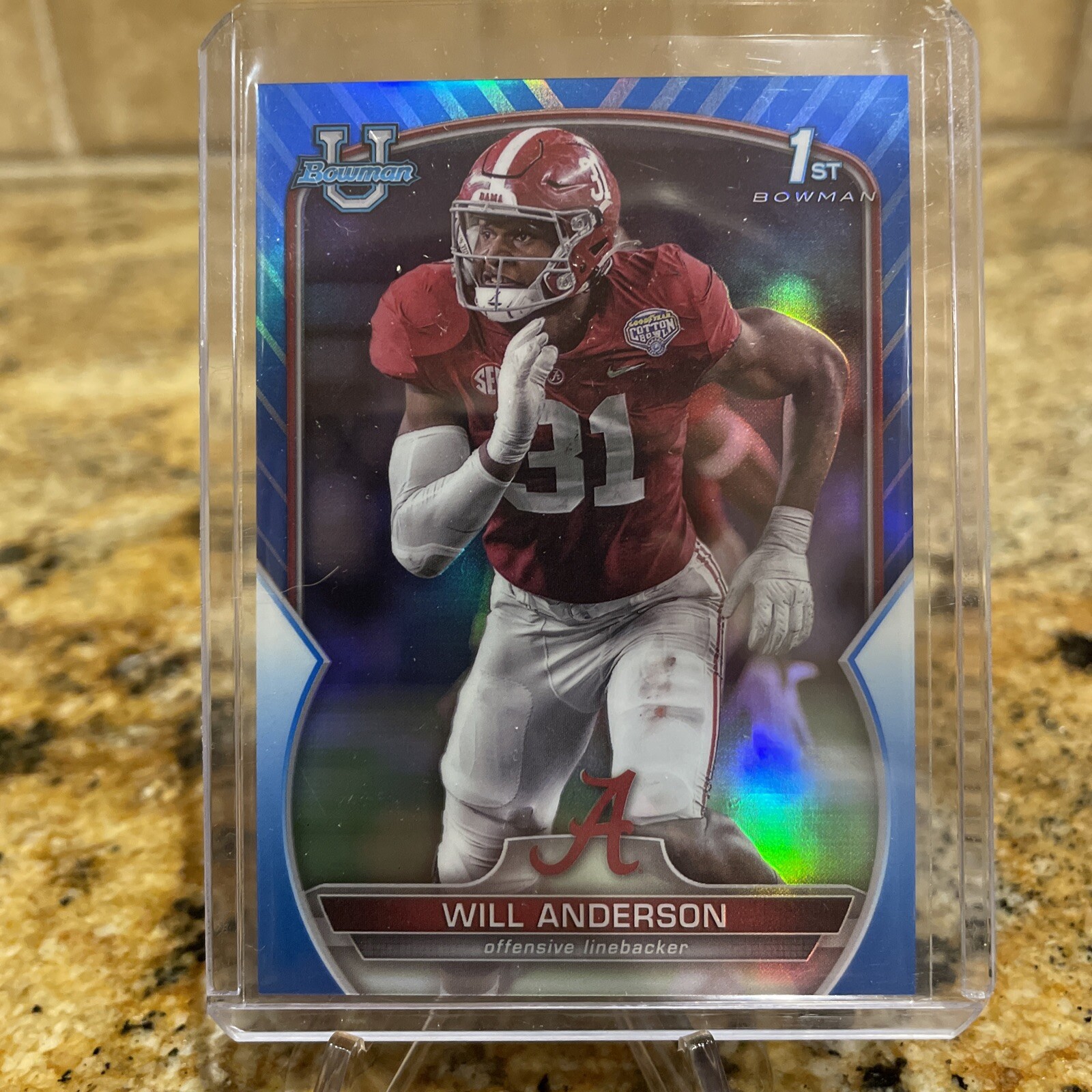 2022 Bowman University Chrome Blue Refractor 90/199 Will Anderson #52