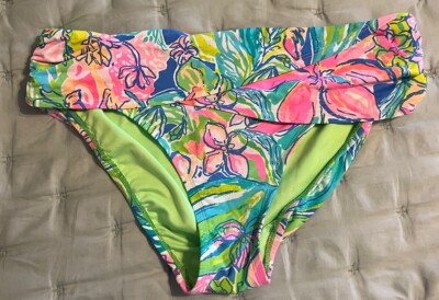 EUC Lilly Pulitzer Lagoon Sarong Bathing Suit Bottom Bennet Blue Surf Gypsea 12