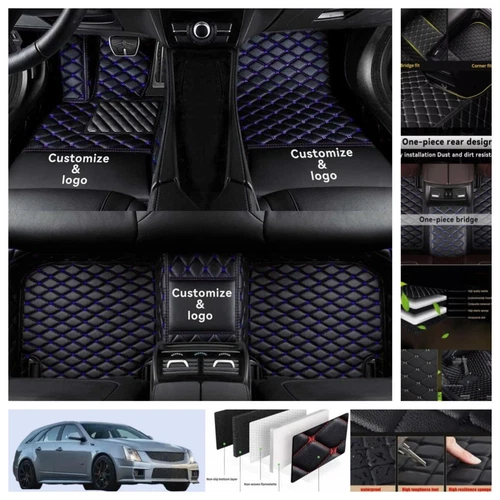 For Cadillac CTS Wagon 2010-2014 Car Floor Mats PU Leather Waterproof Carpets - Imagen 27 de 44
