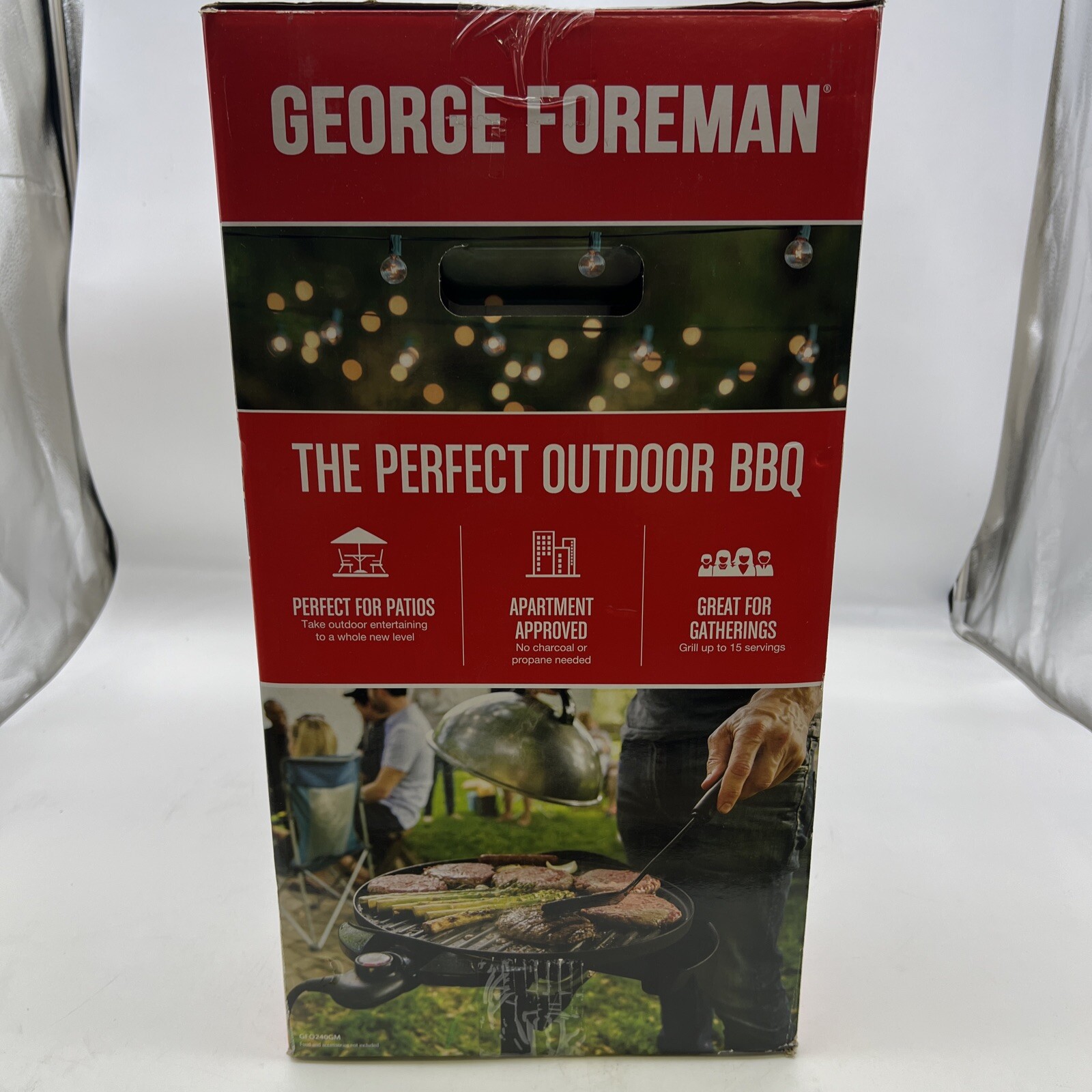 FOREMAN 15Serving Nonstick Indoor/Outdoor Electric Grill NEW! Lightbulb Expert