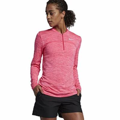 nike women's half zip pink
