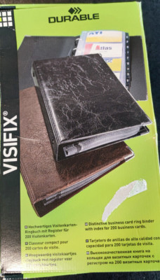 #627 Visitenkarten Ringbuch Visifix DURABLE Neu OVP schmal schwarz für 200 Stück