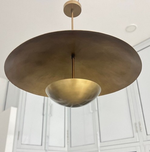3 Light Elegant Ceiling Flush mount light Pendant Mid Century Modern Raw Brass C - Picture 7 of 10