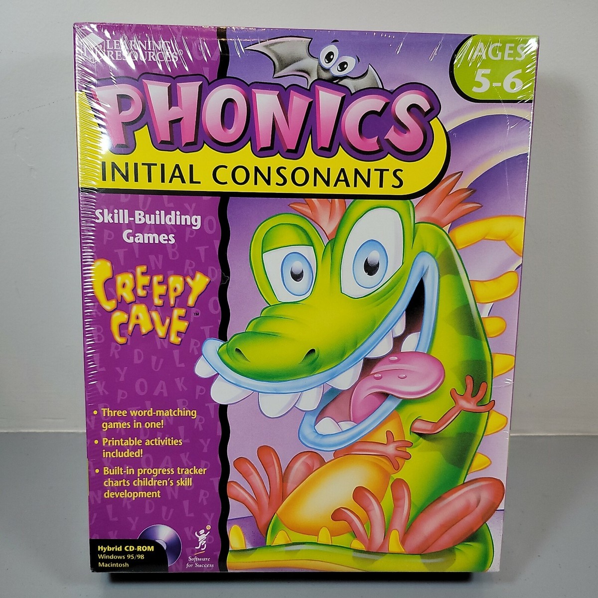 Learning Resources Phonics CD Rom NOS Creepy Cave windows 95/98