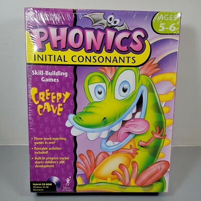 Learning Resources Phonics CD Rom NOS Creepy Cave windows 95/98