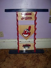 Cleveland Indians Bobble head display Shelf / Rack 18 bobbles Customed made