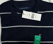 New Tommy Hilfiger Men's Sweater Navy Stripe Size XL 36.00