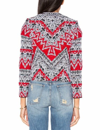 IRO KROE JACQUARD CHAQUETA NEGRO/ROJO *NUEVO* - Imagen 4 de 4