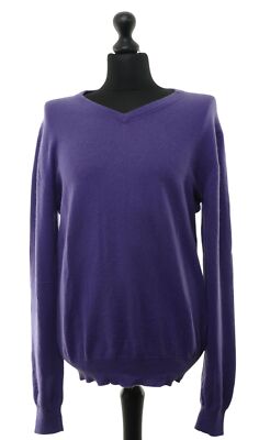Peckott Herren Pullover Pulli 52 lila leicht V-Ausschnitt Wolle Kaschmir