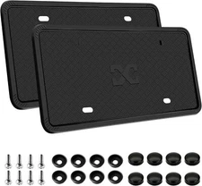 2pcs Silicone License Plate Frame Rubber License Plate Holder with Screws