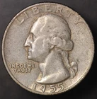 1955 WASHINGTON QUARTER 90% SILVER- FROM AN OLD COLLECTION LOT 5828