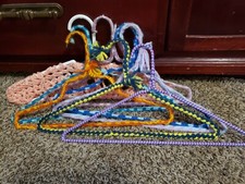 8 VTG 70s Crocheted Hangers Handmade Boho Retro Granny See Pictures 10/33 