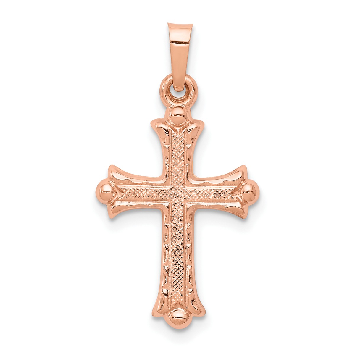 14k Rose Gold Heart Hollow Cross Pendant 14k Rose Gold Heart Hollow Cross Pendant