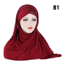 Women Muslim Scarf Hijab Amira Islamic Plain Shawls Full Cover Headscarf Wrap