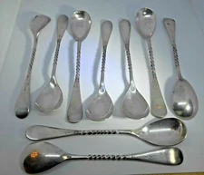 Early James W. Tufts Spoons A1 Aesthetic Silver Plate 9pc. 1890's Turned Stems