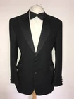 CROMBIE -Mens BLACK Heavy WOOL Dinner SUIT - 44 Short - W38 L30 -STUNNING TUXEDO