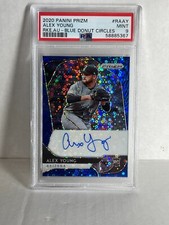 ALEX YOUNG 2020 PANINI PRIZM RC AUTO PRIZM Blue Prizm Diamondback Rookie /50 PSA