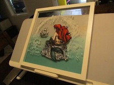 Disney The Little Mermaid Ariel Glass Wood Frame Hanging Wall Decor 14 square