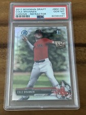 2017 Bowman Draft Cole Brannen Chrome Refractor 1st Bowman PSA 10 Red Sox