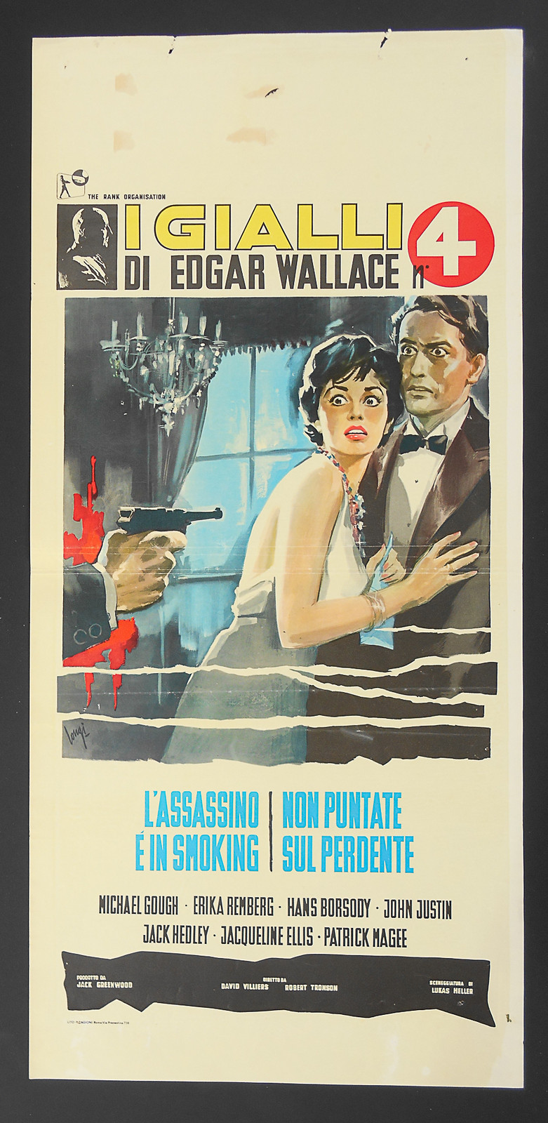 Locandina originale film I GIALLI DI EDGAR WALLACE N. 4 (1962) - Regia di Robert Tronson