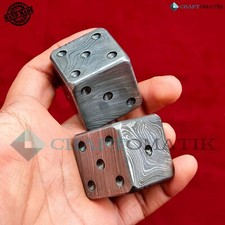 Damaszener Würfel D6 | 35 mm | Hochwertige Damast stahl Casino Dice | Spielbank