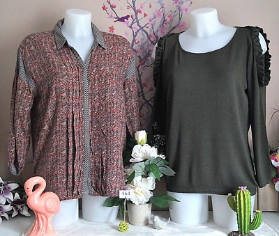 Lot vêtements occasion femme : Haut, Blouse " 3 Suisses " - T : 40
