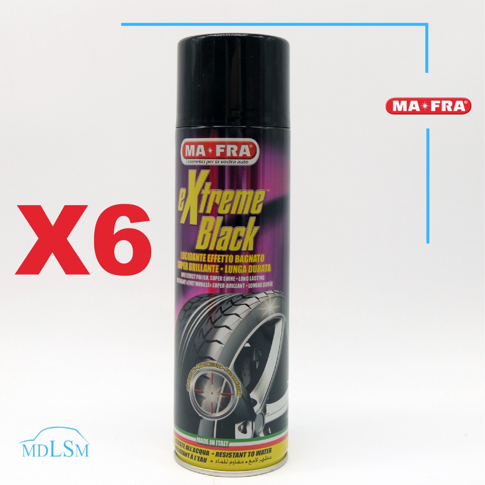 Nero Gomme Spray Mafra Extreme Black H0790 6x500ml - Wet Effect