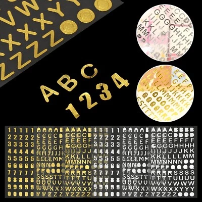 Gold and Silver Stickers Alphabet Number Letters Word Scrapbooking Cards Crafts