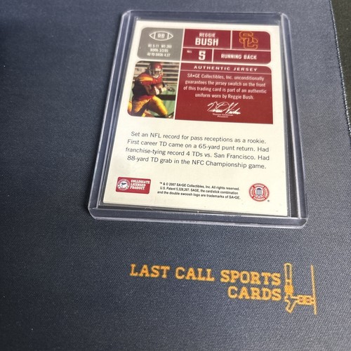 2007 SAGE Hit Reggie Bush #5 Player Worn Patch USC Trojans - Picture 2 of 3