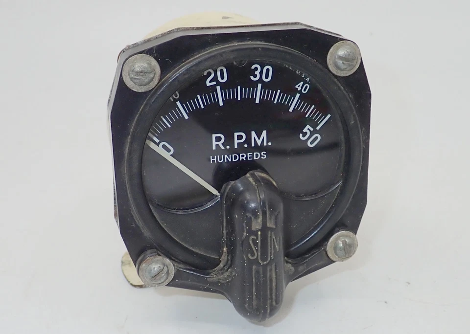1940's Sun 5,000 RPM Tachometer w/ Mounting Cup Model D-3 Tach D3 Period Hot Rod - Image 4 of 4