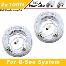 PREMIUM White 200FT BNC CABLES 16 CH Q-SEE SYSTEMS QT-5140, 578, 5516, 5032