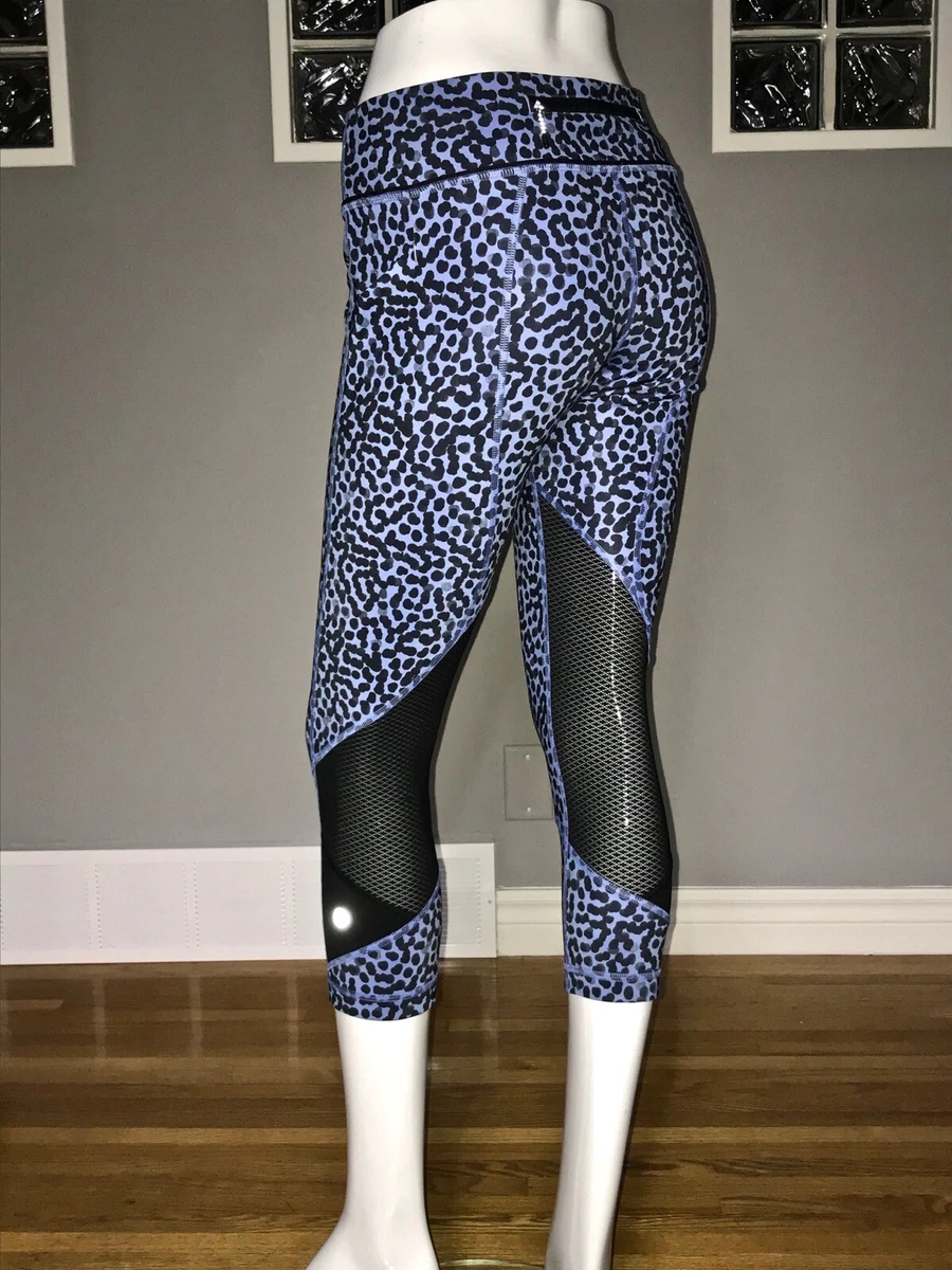 LULULEMON PACE RIVAL CROP 6 ACE SPOT LULLABY BLACK EEUC MESH thigh