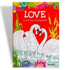 Image of ADULT COLOURING BOOK ANTI STRESS LOVE MIND RELAXING THERAPY COLOUR THERAPY A4