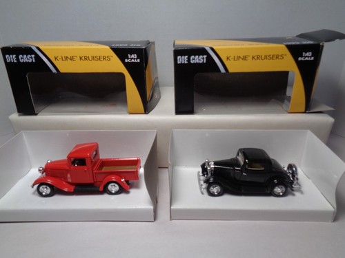 K-LINE DIECAST KRUISERS 1:43 SCALE 34 FORD PU AND 32 FORD 3 WINDOW COUPE. NEW.!! - 第 1/12 張圖片