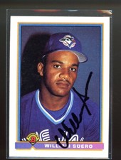 1991 Bowman WILLIAM SUERO Signed Card autograph auto BLUE JAYS BREWERS
